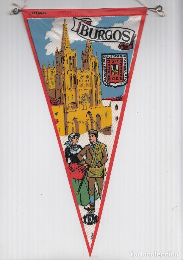 Bandierine di collezione: BANDERIN: TEM BURGOS - Ilustracion de la CATEDRAL DE BURGOS, Trajes tipicos y escudo de la localidad