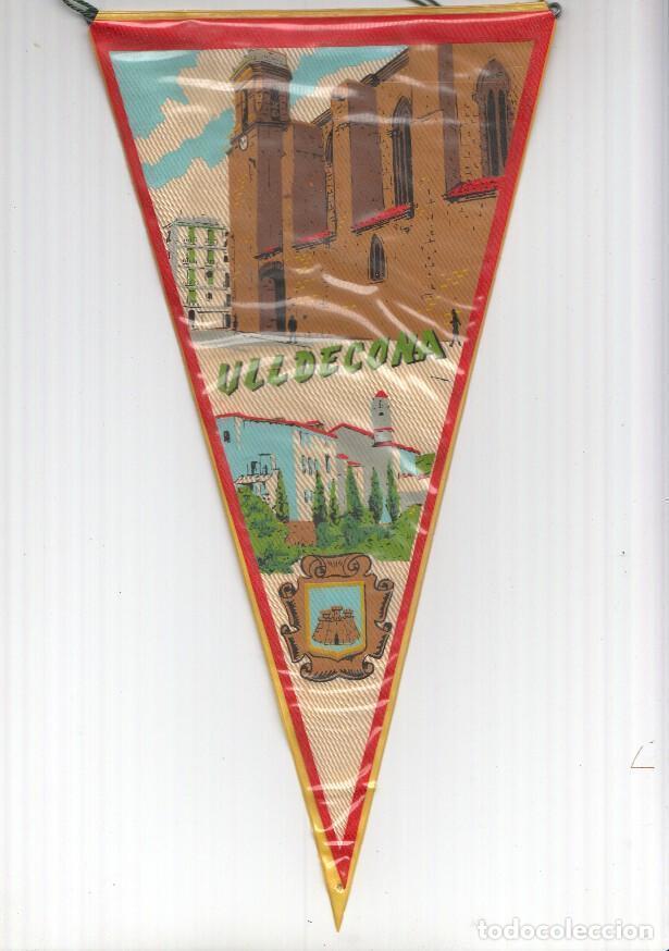 Bandierine di collezione: BANDERIN: ULLDECONA, Tarragona - Ilustracion de la localidad y la Iglesia de Sant Lluc - VARIOS