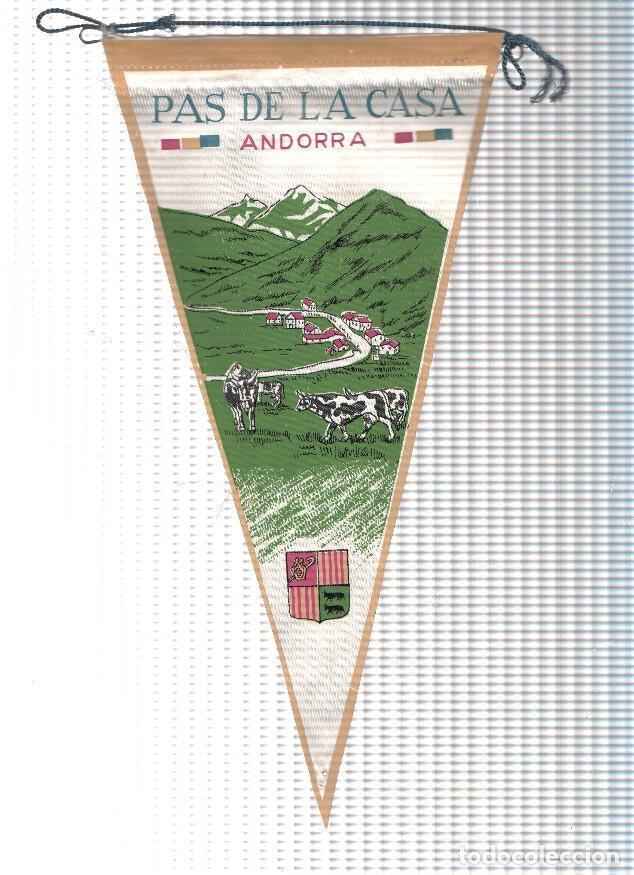 Galhardetes de cole&ccedil;&atilde;o: BANDERIN: PAS DE LA CASA, Andorra - Ilustracion de la localidad, vacas y escudo - VARIOS