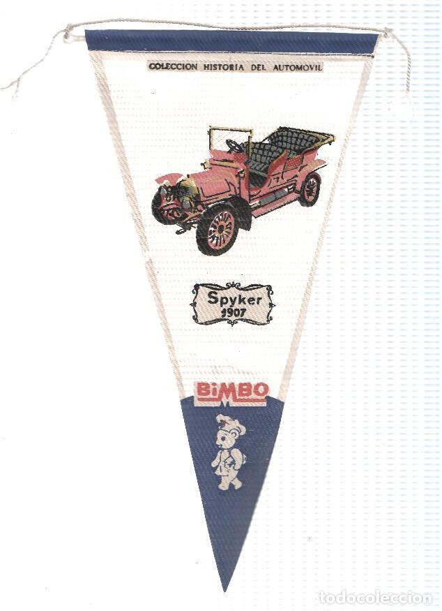 Galhardetes de cole&ccedil;&atilde;o: Banderin de tela de la Coleccion: Historia del Automovil de BIMBO Numero 07A: SPYKER 1907 - Varios