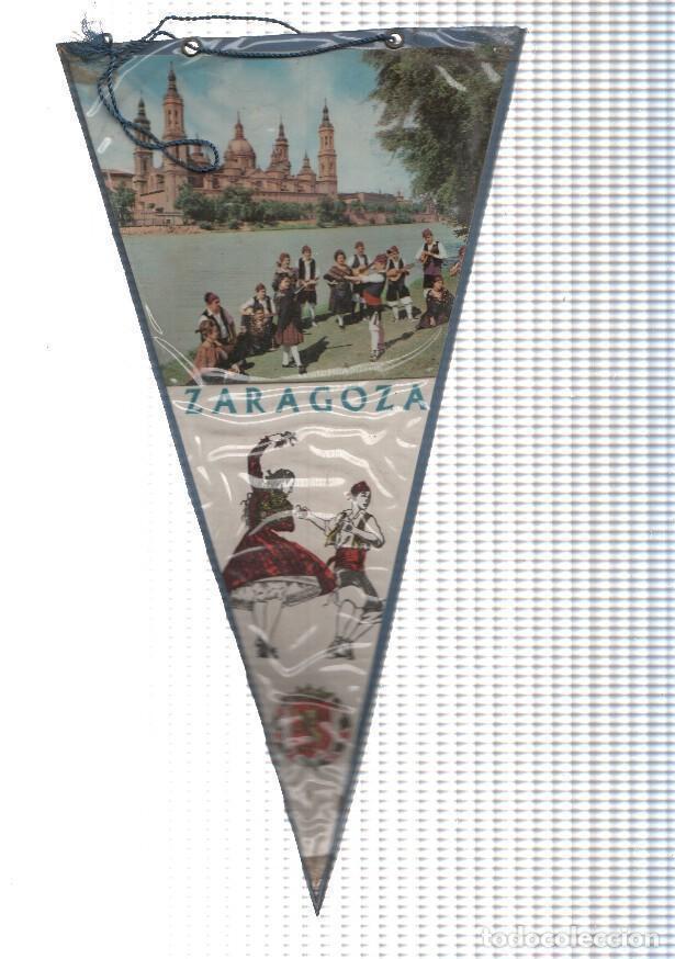 Galhardetes de cole&ccedil;&atilde;o: BANDERIN: ZARAGOZA - Imagen de la Basilica del Pilar y grupo bailando Jotas a orillas del rio Ebro -
