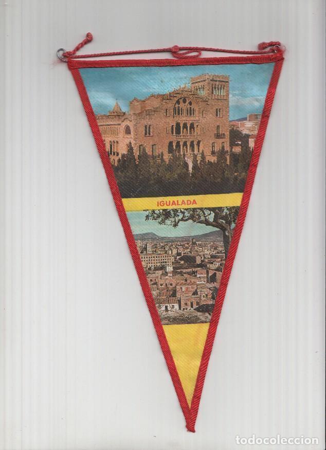 Collection pennants: Banderin: IGUALADA, Barcelona - Imagen del Asil del Sant Crist y vista aerea de la localidad. - VARI