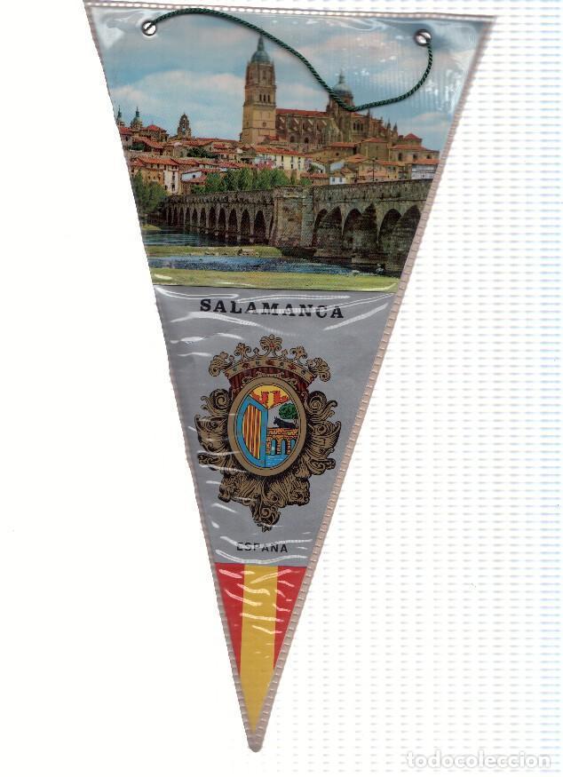 Collection pennants: BANDERIN:SALAMANCA - Imagen de la localidad, el Puente Romano de Salamanca y escudo de la localidad