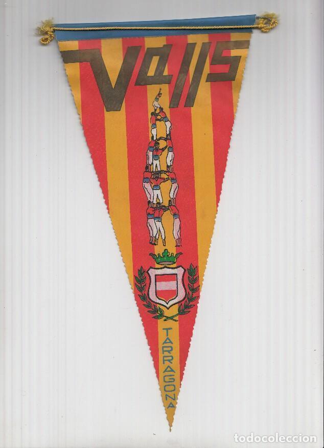 Collection pennants: Banderin: VALLS, Tarragona - Ilustracion de Castellers con senyera de fondo y escudo de la localidad