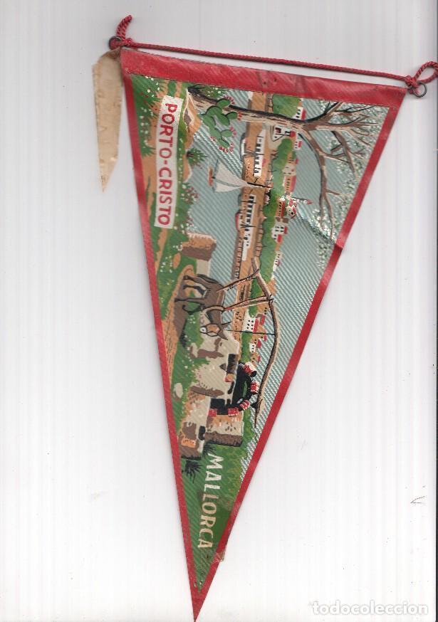 Collection pennants: BANDERIN: PORTO-CRISTO, Mallorca - Ilustracion de la Localidad y Mula en Molino Hidraulico - VARIOS