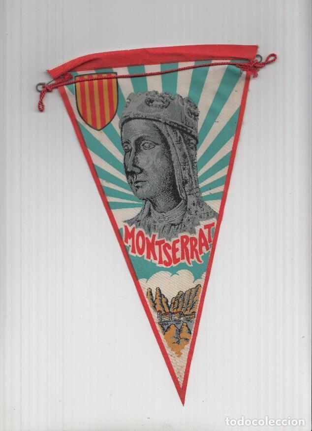 Collection pennants: Banderin: MONTSERRAT, Barcelona - Ilustracion de LA MORENETA y la Abadia de Montserrat con senyera -