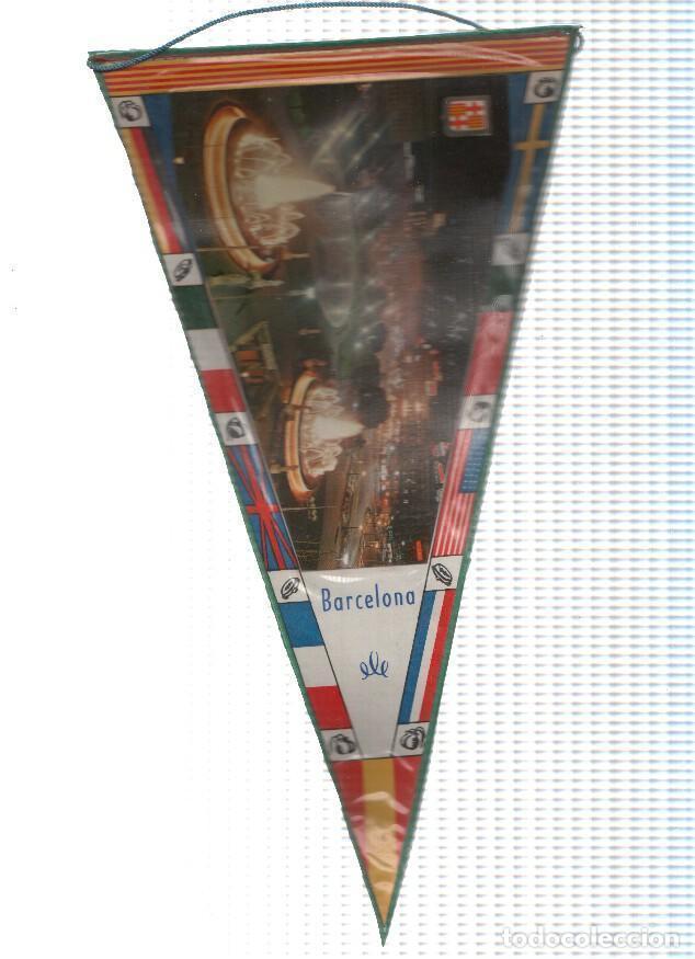 Collection pennants: Banderin: BARCELONA - Imagen nocturna de Plaza Catalunya - Varios