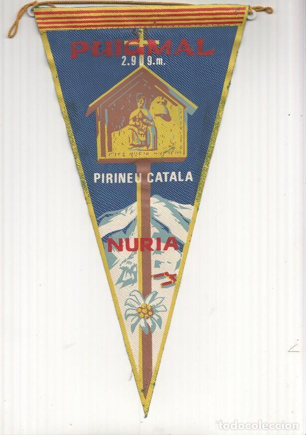 Collection pennants: BANDERIN: NURIA, Girona - Ilustracion de la Cima del PUIGMAL con imagen de la VIRGEN de Nuria - VARI
