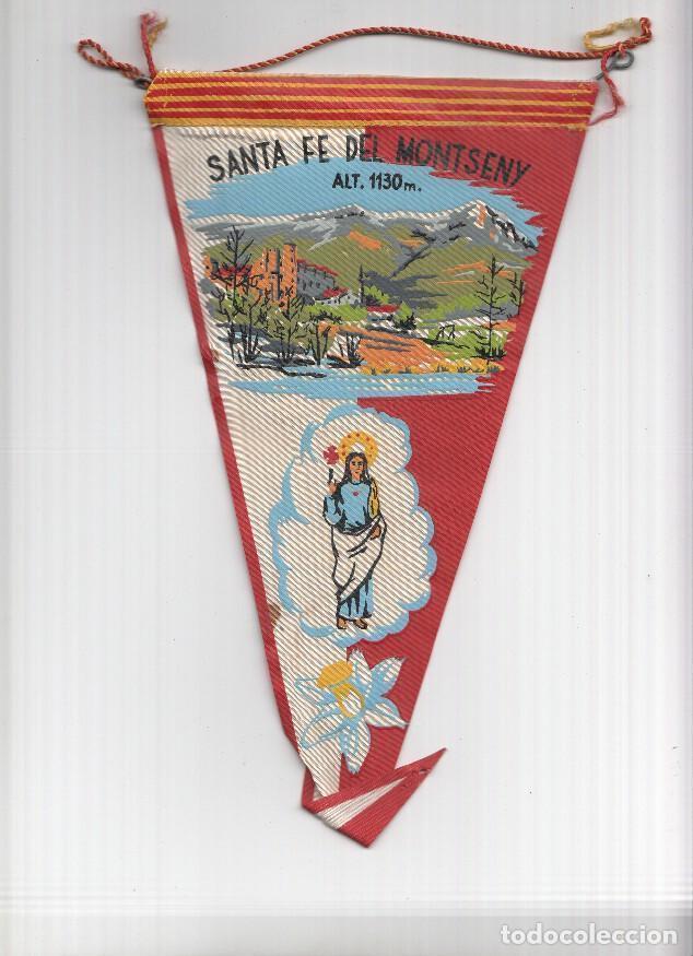 Collection pennants: BANDERIN: SANTA FE DEL MONTSENY - Ilustracion esxterior de la Iglesia e imagen de Santa Fe - VARIOS