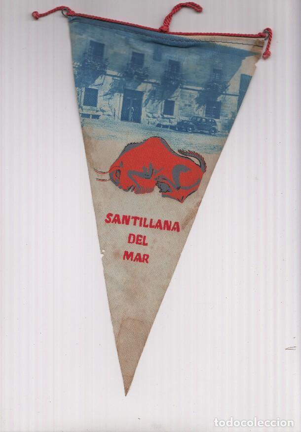Collection pennants: BANDERIN: SANTILLANA DEL MAR, Cantabria - Imagen antigua del PARADOR GIL BLAS y bisonte de Altamira
