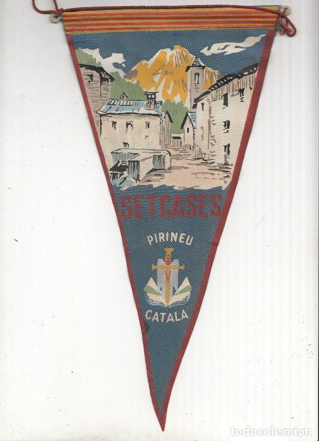 Collection pennants: BANDERIN: SETCASES (Girona) - Ilustracion de la localidad y escudo - VARIOS