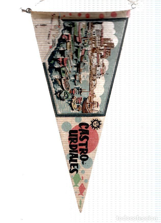 Sammlung von Wimpeln: BANDERIN: CASTRO-URDIALES (Cantabria) - Ilustracion de la localidad desde el puerto de Castro-Urdial