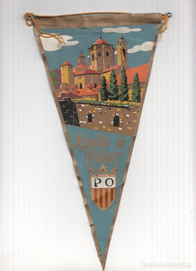 Sammlung von Wimpeln: BANDERIN: POBLET (Tarragona) - Ilustracion vertical de la Abadia Monestir de POBLET y escudo - VARIO