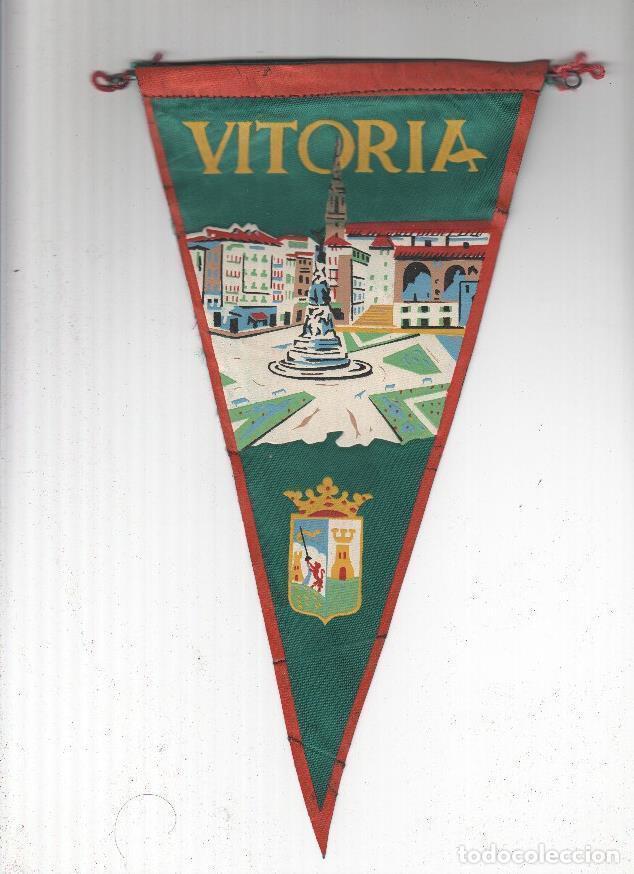 Collection pennants: BANDERIN: VITORIA - Escudo y vista de Plaza de la Virgen Blanca - VARIOS