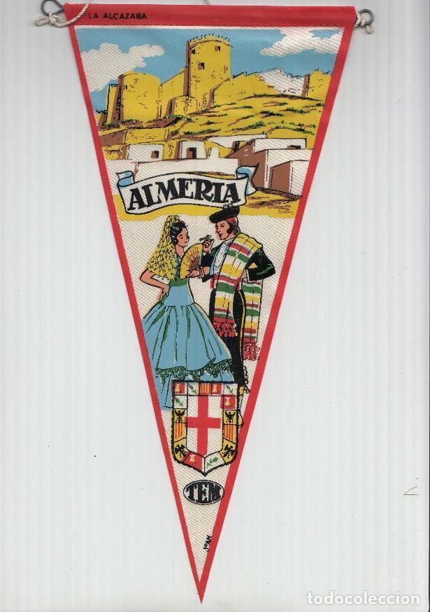Collection pennants: BANDERIN: TEM ALMERIA- Ilustracion de LA ALCAZABA, Trajes tipicos y escudo de la localidad - JOAN