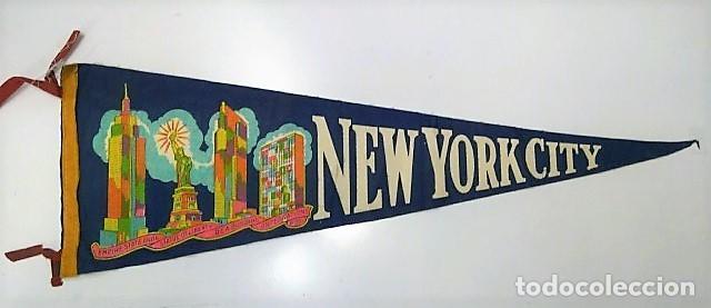 Collection pennants: BANDERIN: NEW YORK CITY - Ilustracion Empire States Building, Estatua de la Libertad, Edificio RCA y