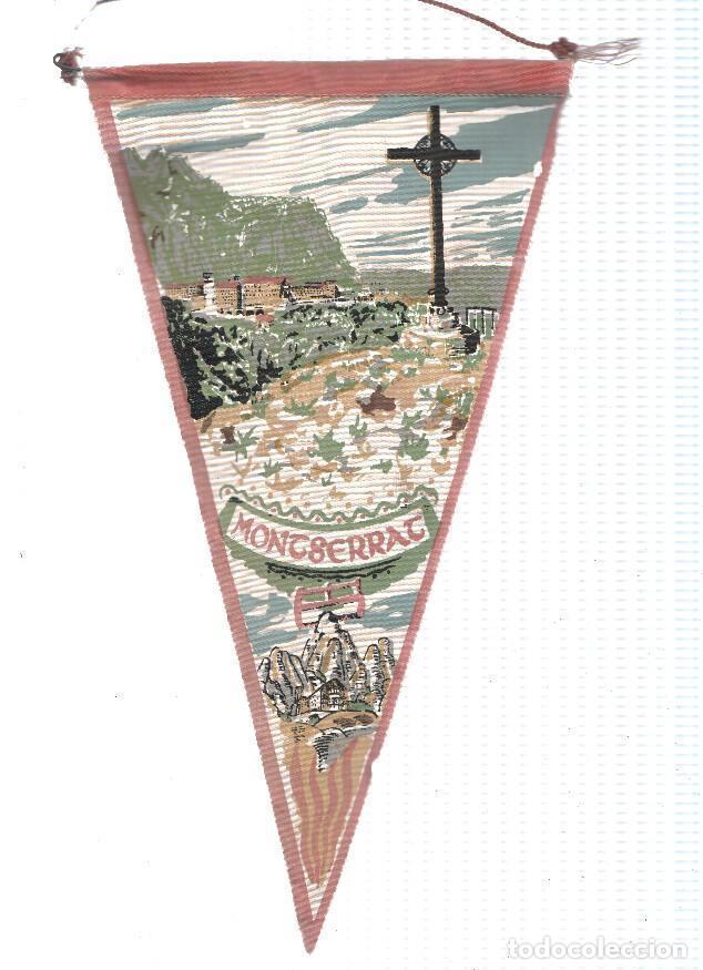 Collection pennants: BANDERIN: MONTSERRAT - Ilustracion de la Cruz de Sant Miquel con Santuario al fondo - VARIOS