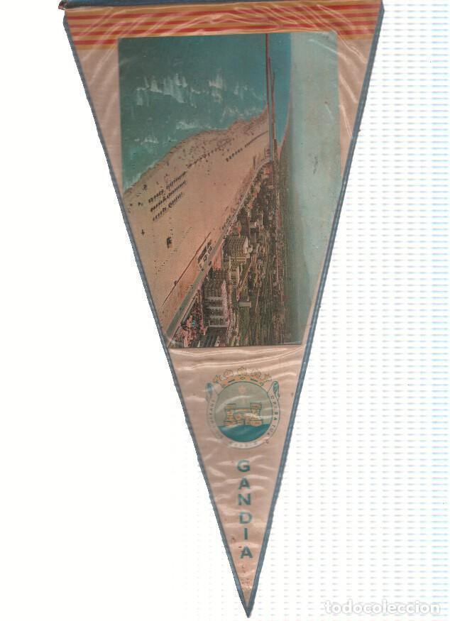 Collection pennants: Banderin: GANDIA, Valencia - Imagen aerea de la playa de Gandia y escudo de la localidad - Varios