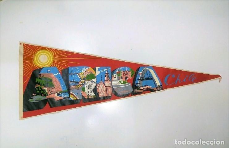 Collection pennants: BANDERIN: CHILE - San Marco de ARICA. Letras con ilustracion interior de lugares de la ciudad de ARI