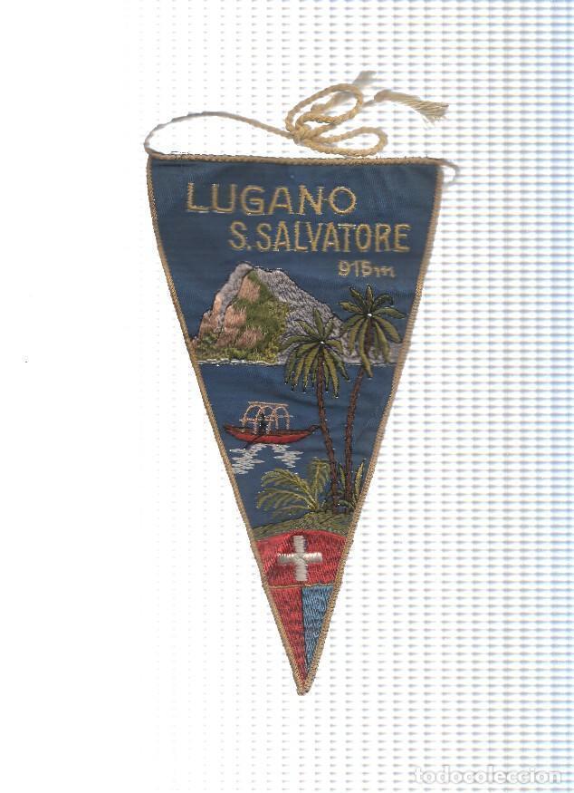 Collection pennants: BANDERIN: LUGANO - San Salvatore 916m, Imagen del lago y barca (BORDADO) - Salma