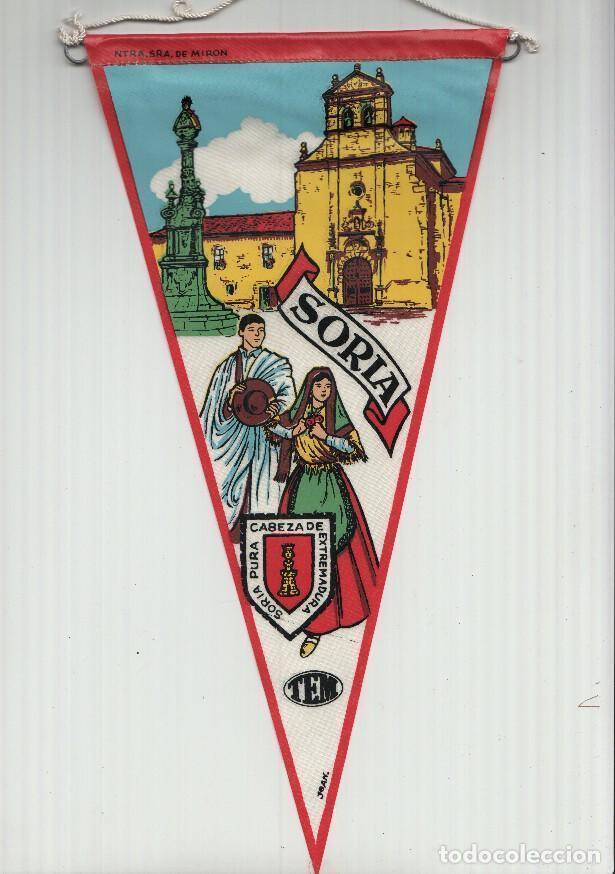 Collection pennants: BANDERIN: TEM SORIA - Ilustracion de la NUESTRA SE&Ntilde;ORA DE MIRON, Trajes tipicos y escudo de la local