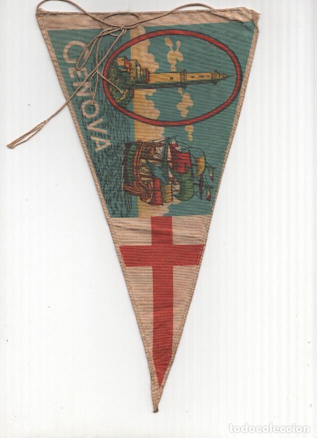 Bandierine di collezione: BANDERIN: GENOVA - Ilustracion de La Torre della Lanterna de Genova y Buque de Vela - Irupe