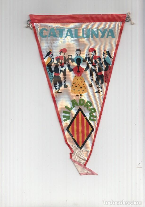 Bandierine di collezione: BANDERIN: VILADRAU, Girona - Ilustracion Aplec de Sardanas y Senyera Catalana - VARIOS