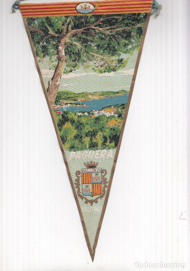 Sammlung von Wimpeln: BANDERIN: PAGUERA, Mallorca - Ilustracion de la localidaddesde la monta&ntilde;a y escudo de Mallorca - VAR