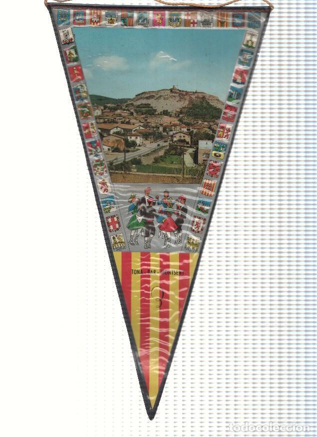 Fanions de collection: Banderin: TONA, Barcelona - Vista lejana de la localidad con Castillo de Tona al fondo - Varios