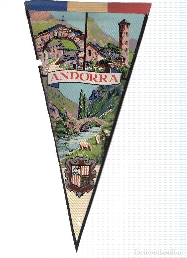 Fanions de collection: BANDERINES: ANDORRA - Ilustracion de diferentes vista de Andorra y escudo - Varios
