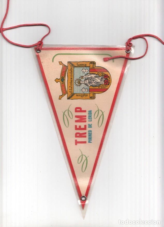 Fanions de collection: BANDERIN: TREMP (Pirineo de Lleida) - Ilustracion del escudo de Tremp y Plano de Tremp en trasera -