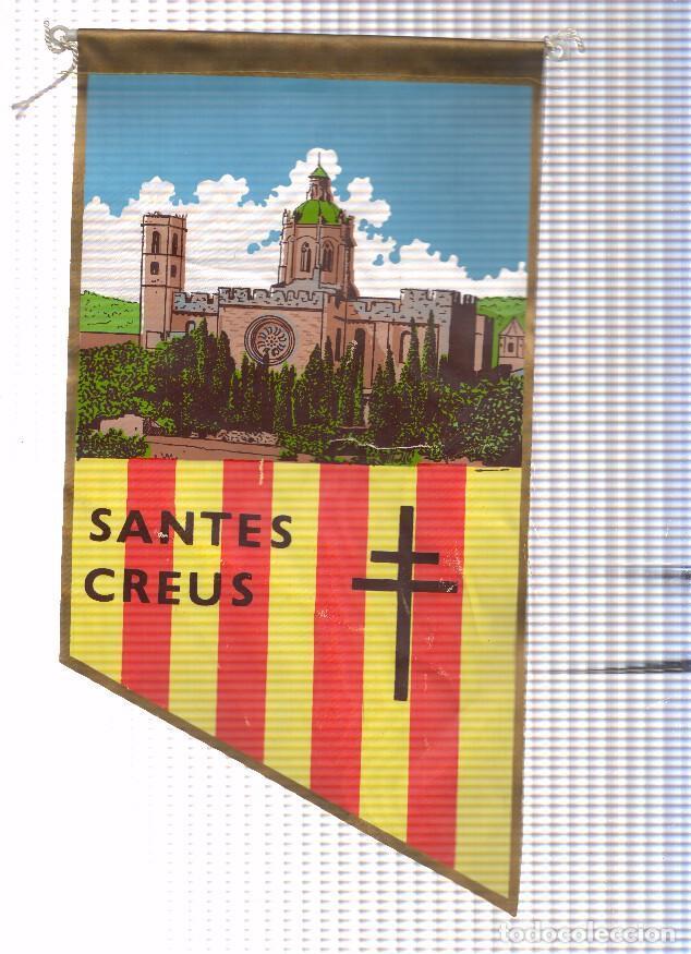Fanions de collection: BANDERIN: SANTES CREUS - Ilustracion del Monasterio de Les Santes Creus en banderin no triangular -
