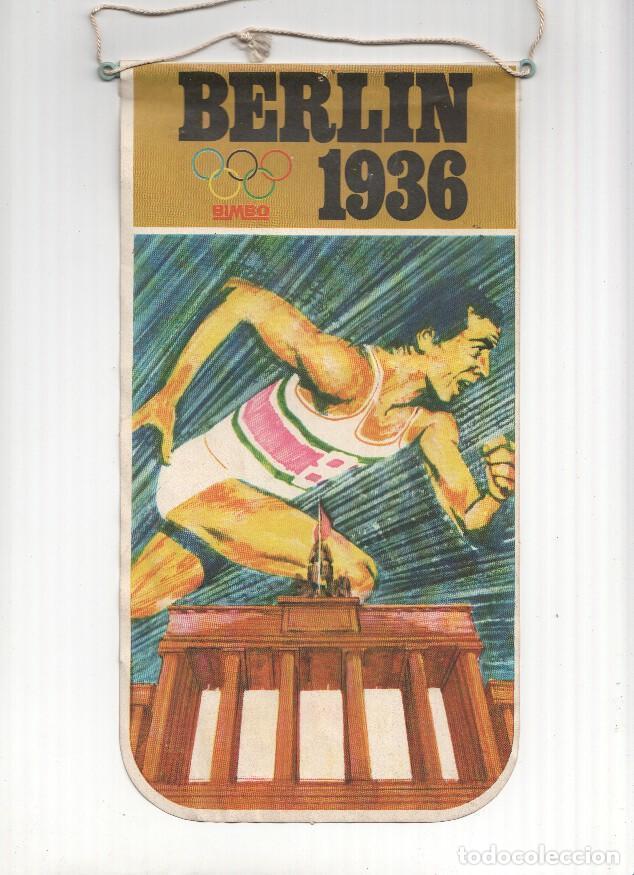 Fanions de collection: BANDERIN: BERLIN 1936 BIMBO - Ficha de Jesse Owens en Trasera. - Nueva Inea