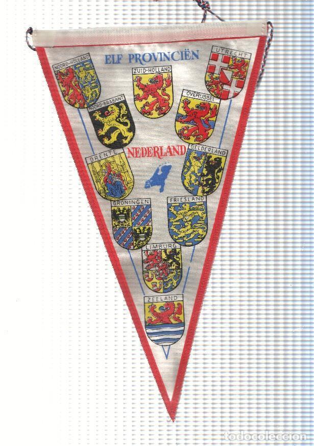 Fanions de collection: BANDERIN: NEDERLAND / HOLANDA - Escudo de Holanda en una cara y Escudos de Pronvincias en la otra -