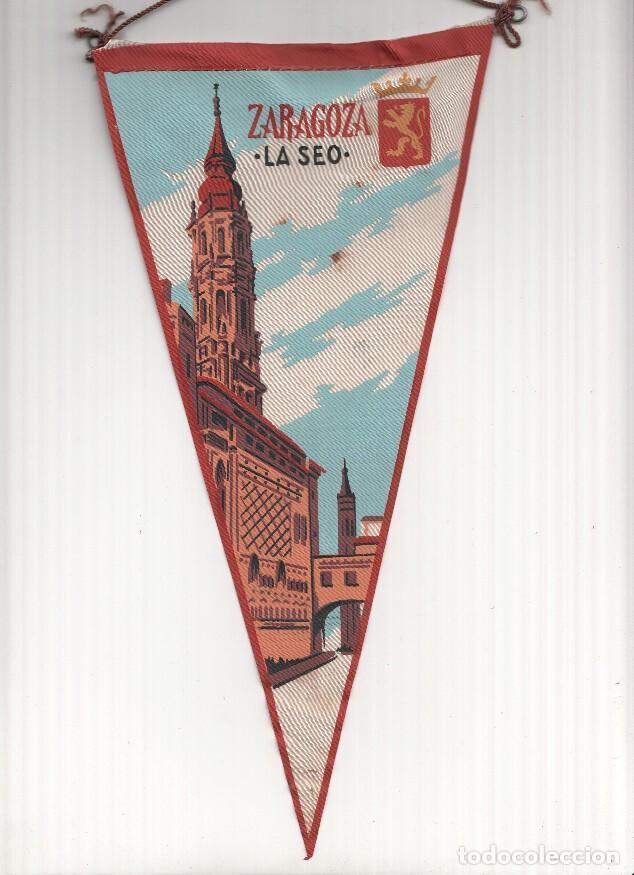 Fanions de collection: BANDERIN: ZARAGOZA - Ilustracion de LA SEO de Zaragoza y escudo de la localidad - VARIOS