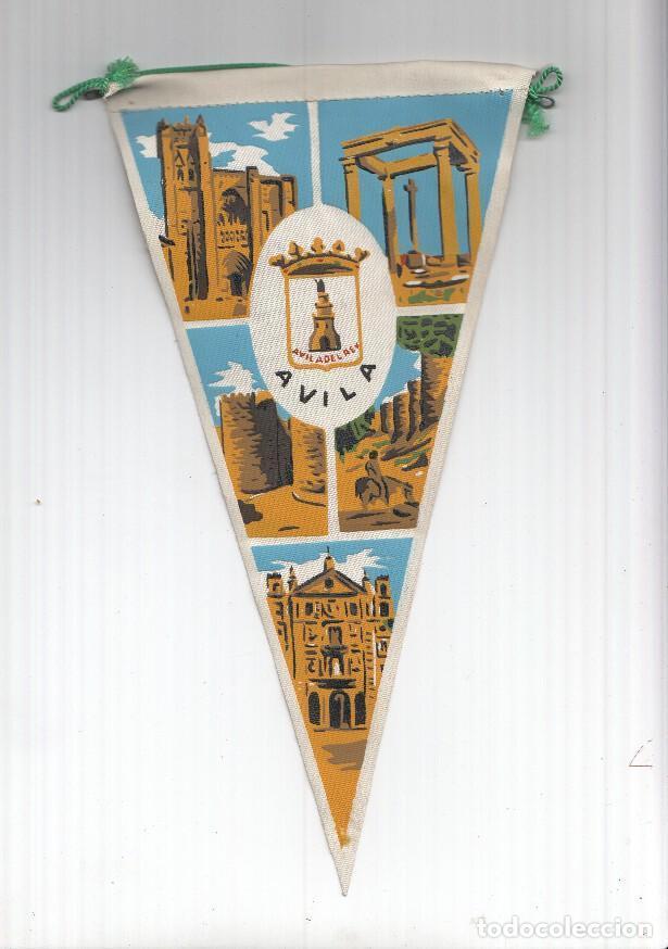 Fanions de collection: BANDERIN: AVILA, Castilla Leon - Ilustracion de los 4 Postes, Catedral, Murallas y escudo - VARIOS