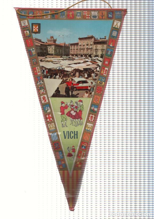 Fanions de collection: BANDERIN: VICH, Barcelona - Imagen de Mercadillo en la PLAZA MAYOR DE VICH - VARIOS