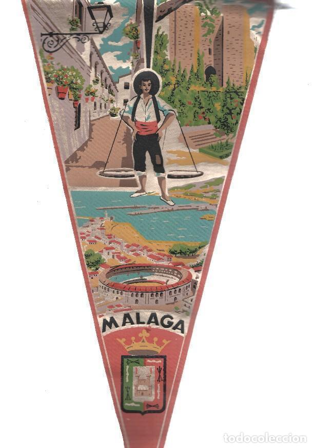 Fanions de collection: BANDERIN: MALAGA: Vistas tipica, cenajero de Malaga y Plaza de Toros LA MALAGUETA - VARIOS