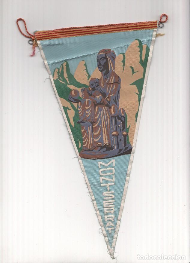 Collection pennants: BANDERIN: MONTSERRAT - Ilustracion de la Verge de La Moreneta en colores morado y marron - VARIOS