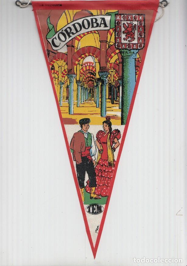 Collection pennants: BANDERIN: TEM CORDOBA - Ilustracion de la MEZQUITA DE CORDOBA, Trajes tipicos y escudo de la localid