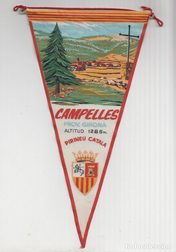 Collection pennants: BANDERIN: CAMPELLES, Girona - Vista del pueblo y escudo del pueblo del Pirineu Catala - VARIOS