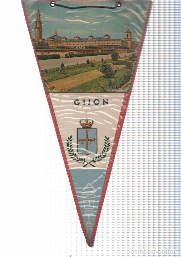 Collection pennants: BANDERIN: GIJON - Imagen desde los Jardines de la Universidad Laboral de Gijon y escudo - VARIOS
