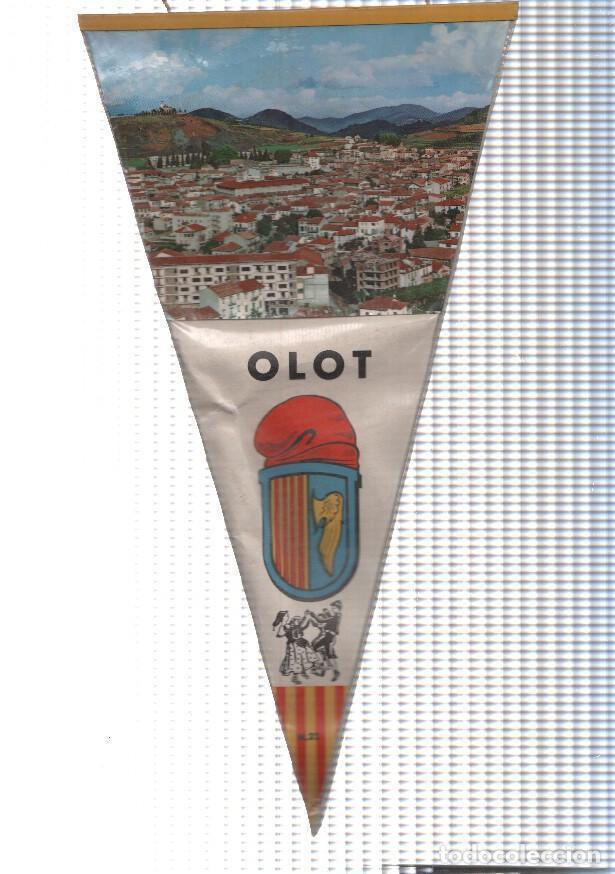 Sammlung von Wimpeln: BANDERIN: OLOT, Girona - Imagen aerea de la localidad de OLOT y escudo de la localidad - VARIOS