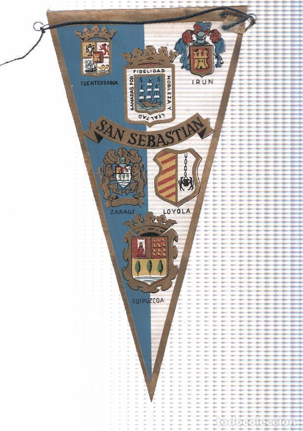 Sammlung von Wimpeln: BANDERIN: SAN SEBASTIAN - Escudos de San Sebastian, Guipuzcoa, Fuenterrabia, Irun, Zarauz y Loyola -
