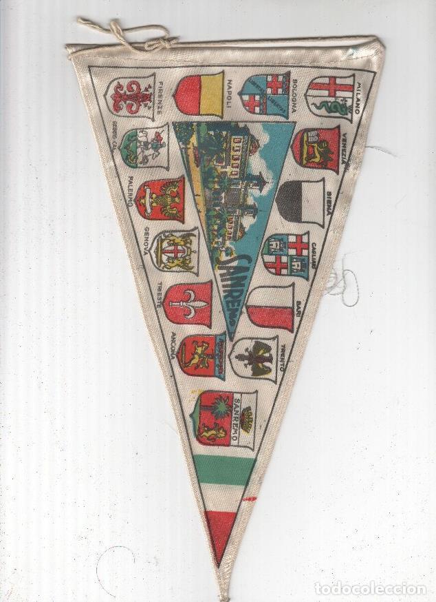 Sammlung von Wimpeln: BANDERIN: SAN REMO, ITALIA - Vista del Casino de San Remo con escudos italianos - VARIOS