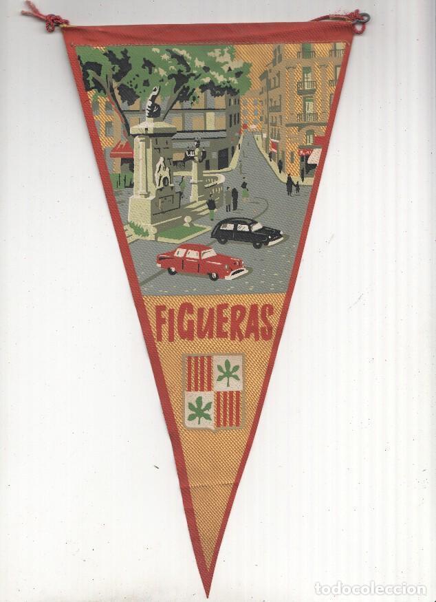 Sammlung von Wimpeln: BANDERIN: FIGUERAS - Ilustracion Urbana de la localidad de FIGUERAS y escudo de la localidad - VARIO
