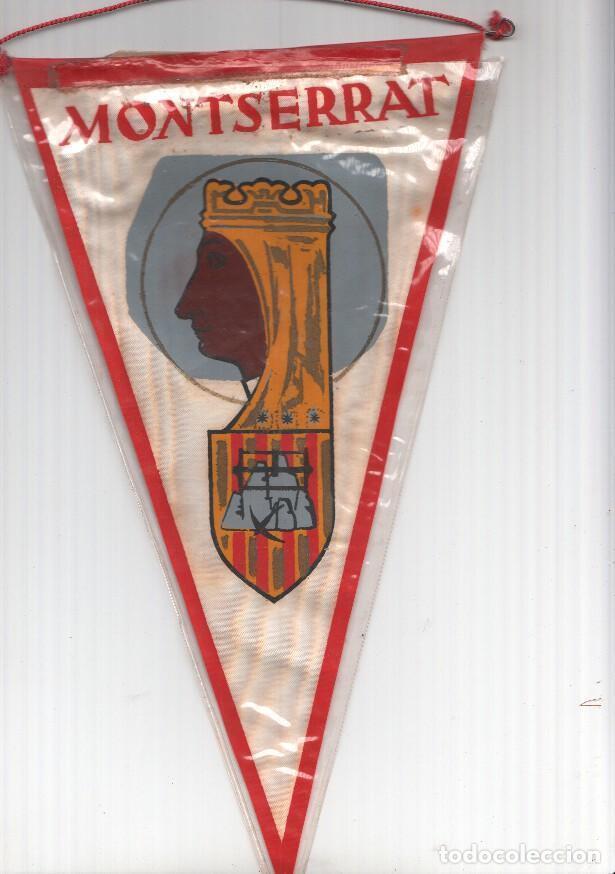 Bandierine di collezione: BANDERIN: MONTSERRAT, Barcelona - Ilustracion de LA MORENETA y escudo - VARIOS