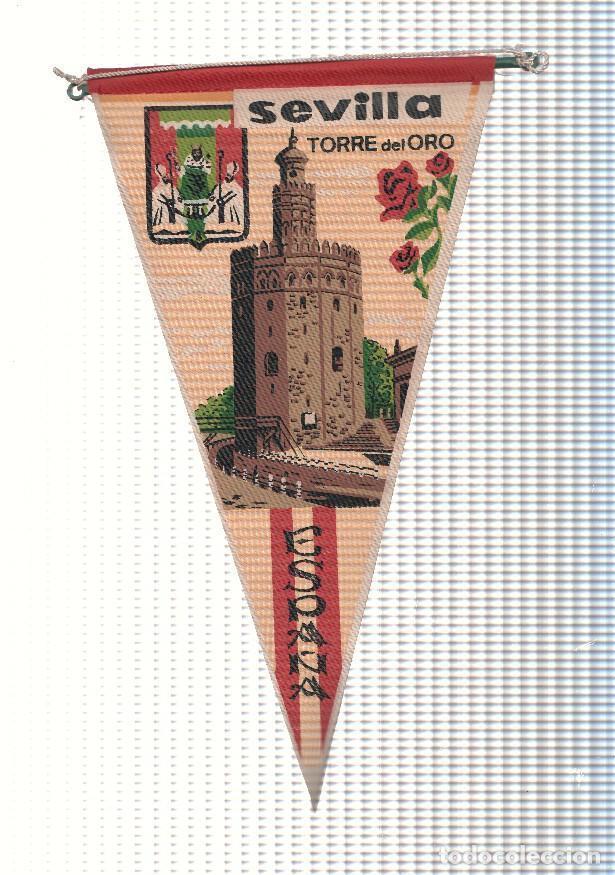 Fanions de collection: BANDERIN: SEVILLA - Ilustracion de la TORRE DEL ORO y escudo de la localidad - VARIOS