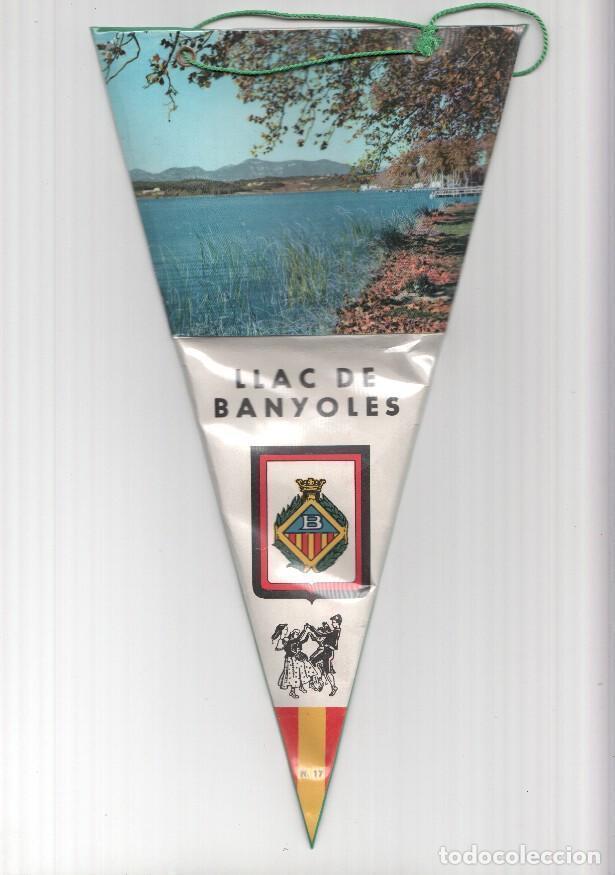 Sammlung von Wimpeln: BANDERIN: BA&Ntilde;OLAS, BANYOLES - Imagen del lago desde la orilla y escudo de la localidad - VARIOS