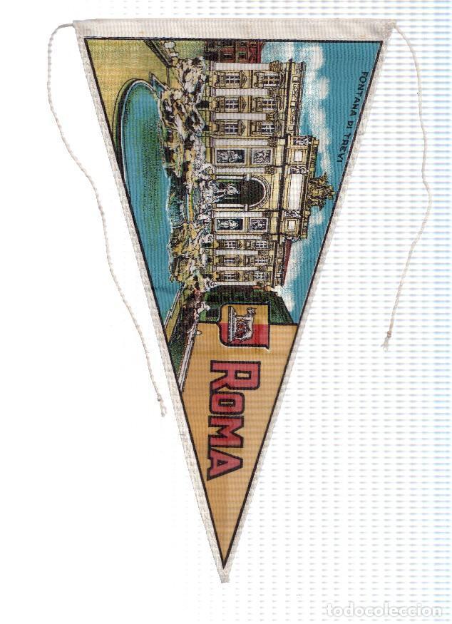 Sammlung von Wimpeln: BANDERIN: ROMA - Ilustracion Fontana di Trevi, Piazza di Spagna - Varios